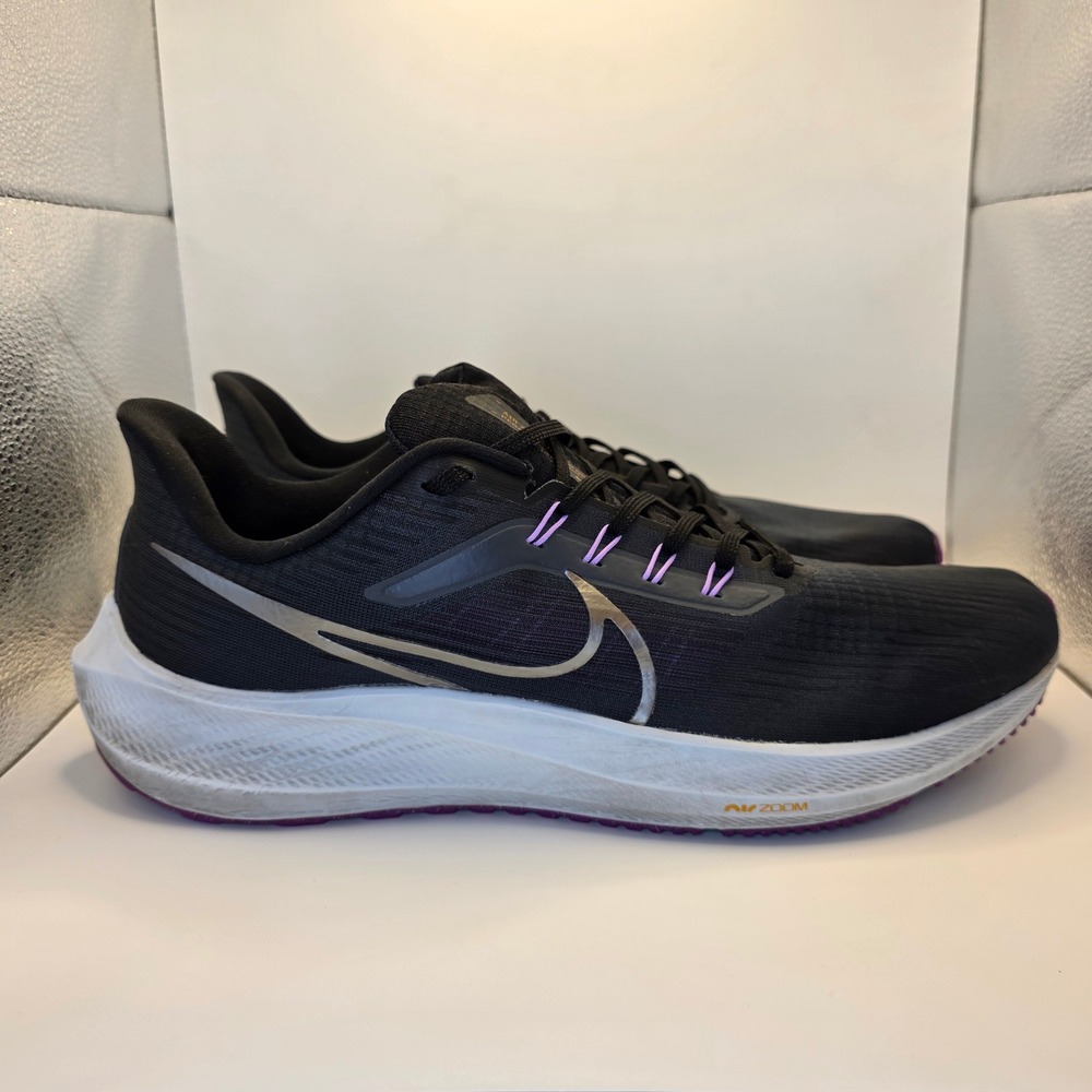 Nike Air Zoom Pegasus 39 Black Silver Purple DH4071-008 | Mens 14